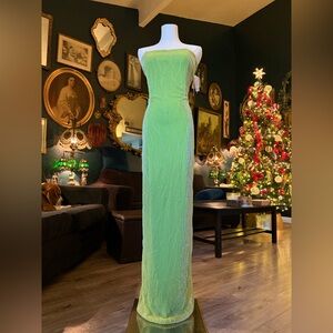Vintage 90s / Y2K Jessica McClintock Green Glitter Maxi Dress – Size 11 💚 NWT